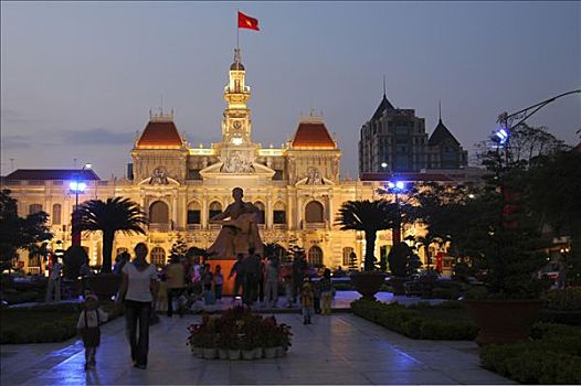 市政厅,胡志明,纪念建筑,胡志明市,西贡,越南
