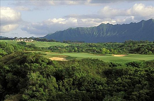 夏威夷,考艾岛,普林斯维尔,胜地,王子,高尔夫球场,洞