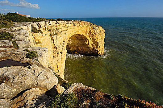 悬崖,海滩,阿尔加维,葡萄牙,欧洲