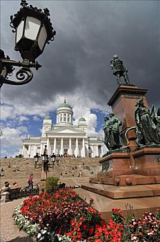 大教堂,参议院,赫尔辛基,芬兰,斯堪的纳维亚,欧洲