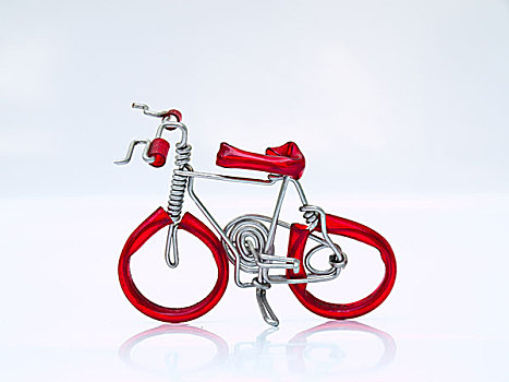 微型,红色,自行车,隔绝,白色背景,背景