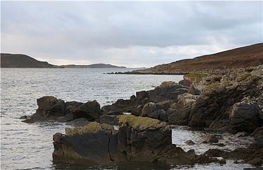 苏格兰,海岸,石头