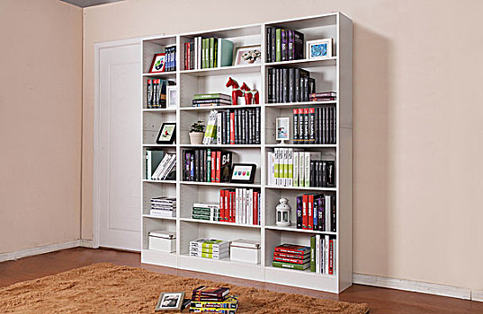 白色书柜,书架,书橱,橱柜