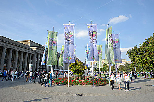 街道,购物中心,左边,斯图加特,巴登符腾堡,德国,欧洲