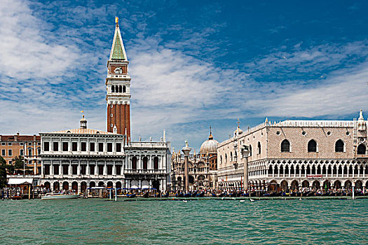 广场,钟楼,宫殿,风景,大运河,威尼斯,威尼托,意大利,欧洲