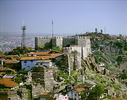土耳其,安卡拉,要塞,全视图