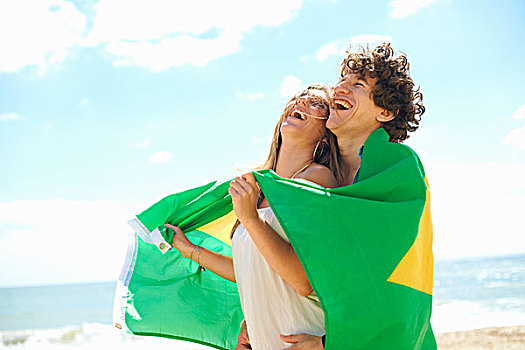 情侣,巴西国旗