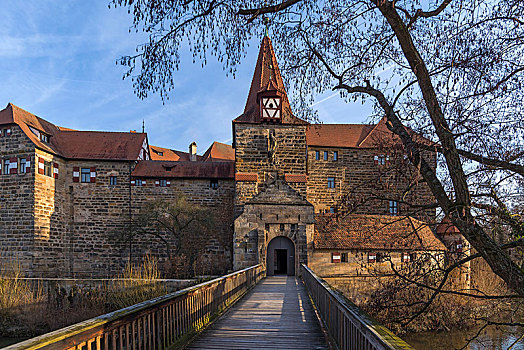 瓦兹拉夫,城堡,14世纪,中间,弗兰克尼亚,巴伐利亚,德国,欧洲