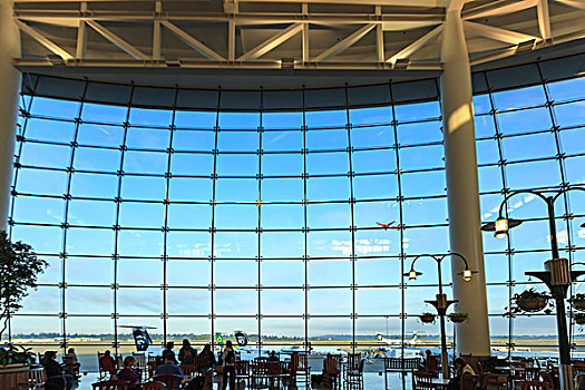 机场,窗户,靠近,中央广场,港口,西雅图