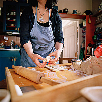 女人,制作,面包,瑞典