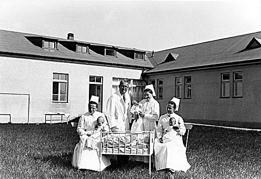 医疗,健康,医生,三个,医护人员,婴儿,儿童医院,20世纪40年代,精准,地点,未知,德国,欧洲