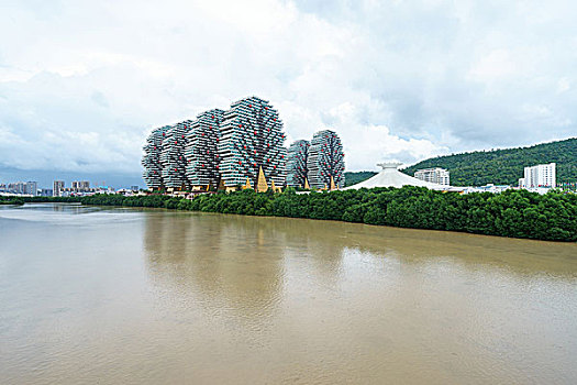 天际线,现代,水岸,建筑