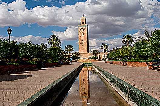 城市,马拉喀什,库图比亚清真寺,尖塔