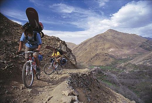 山地车,骑自行车,骑,石头,骑车,自行车,摩洛哥,北非,探险,假日