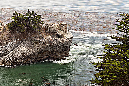 岩石构造,海岸,茱莉亚-菲佛-伯恩斯州立公园,大,加利福尼亚,美国