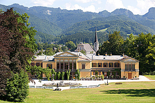 别墅,公园,坏,萨尔茨卡莫古特,上奥地利州,奥地利,欧洲