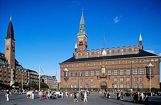 哥本哈根,市政厅,广场
