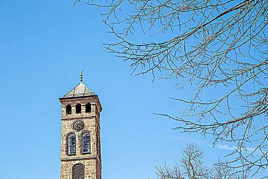 萨拉热窝的格兹·胡色雷·贝格清真寺钟楼