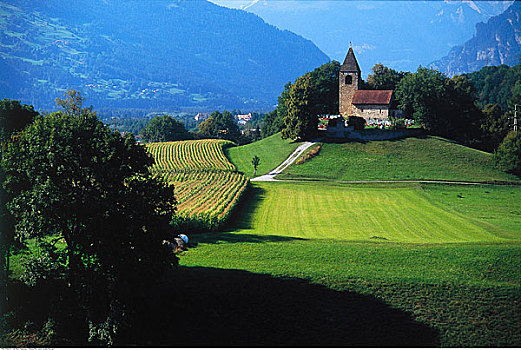 教堂,地点,恩加丁,瑞士