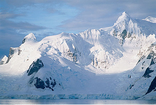 山,冰河,海峡,南极