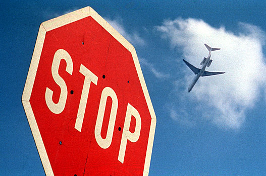飞机,吵闹,停车标志,柏林,德国,欧洲