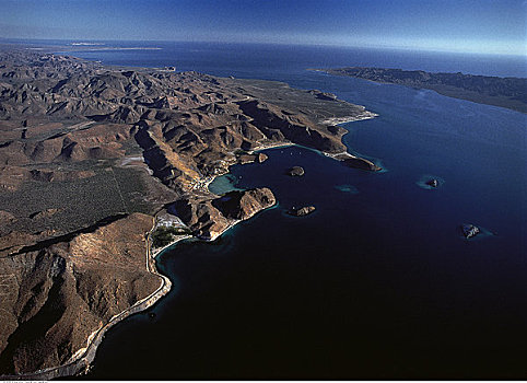 航拍,概念,湾,北下加利福尼亚州,墨西哥