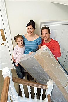家庭,楼梯,褥垫