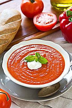 西红柿,椒汤