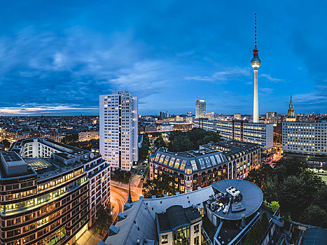 柏林,电视塔,俯视,德国,欧洲