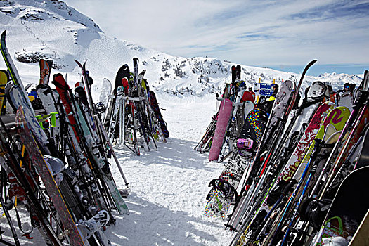 滑雪,架子,上面,惠斯勒山,不列颠哥伦比亚省,加拿大