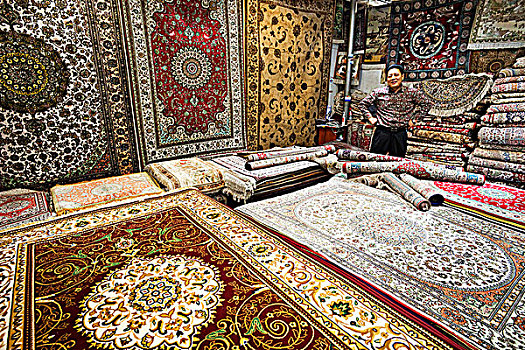 中国,北京,丝绸,市场,地毯,店