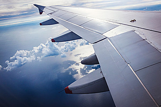 风景,飞机,窗户,翼,飞行