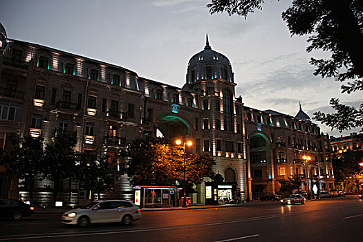 建筑,现代,街道,夜景,街景