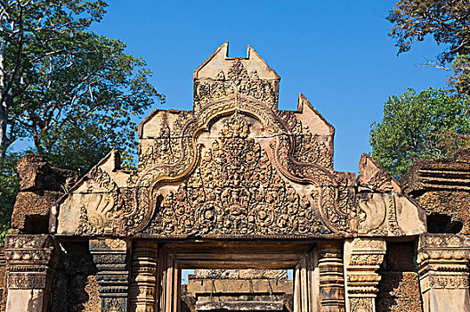砌石,庙宇,收获,柬埔寨,印度支那,东南亚