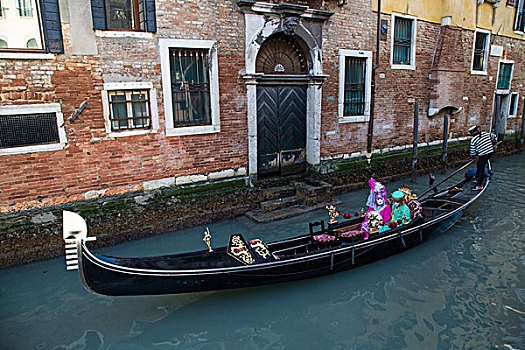情侣,衣服,小船,游乐设施,威尼斯,狂欢,时间,意大利