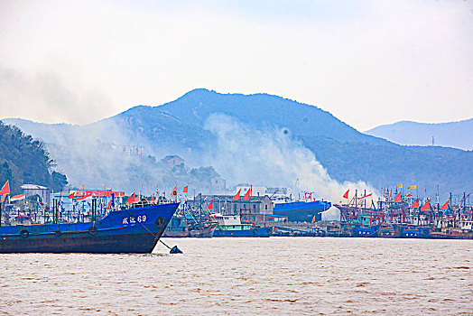 象山,石浦,码头,山海,全景,船,轮船,海面,大海