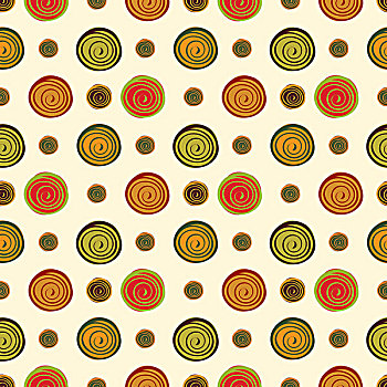 螺旋,褐色,绿色,橙色,斑点,浆果,无缝,图案