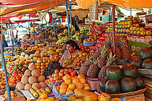 市场货摊,水果,市场,苏克雷,玻利维亚