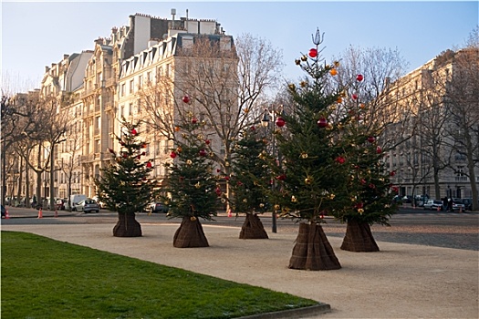 街道,巴黎,圣诞节