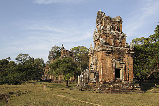 风景,高棉,庙宇,塔,复杂,吴哥窟,收获,柬埔寨,东南亚,亚洲