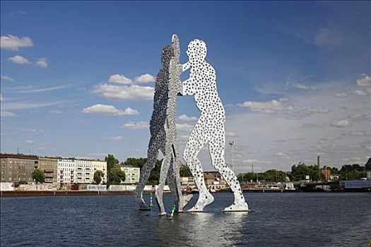 分子,男人,雕塑,港口,柏林,德国,欧洲