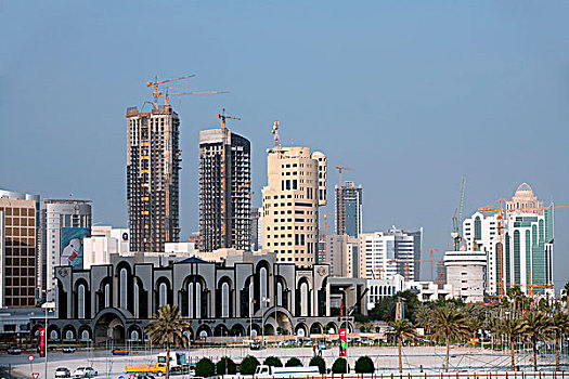 新,地区,多哈,卡塔尔,施工,十月,2006年,国家,西部,湾,枝条,酒店,高处