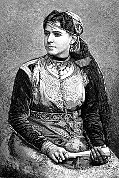肖像,阿尔及利亚,历史,插画,1893年