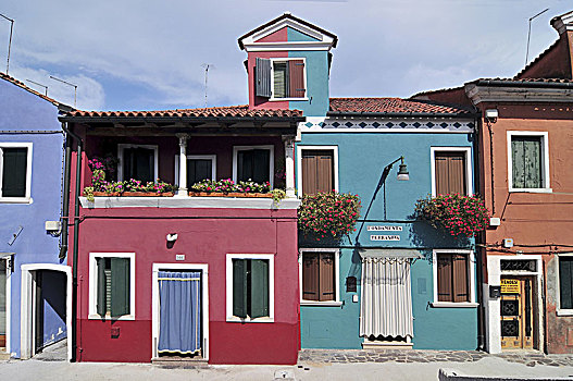 小,明亮,涂绘,房子,流行,旅游,岛屿,布拉诺岛,意大利