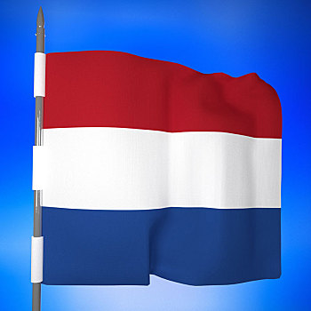 荷兰,旗帜,上方,蓝天