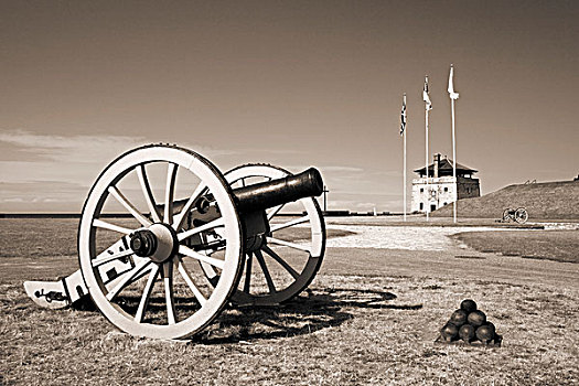 老,大炮,堡垒,尼亚加拉,州立公园,纽约,美国