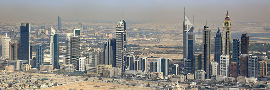 迪拜,阿联酋塔楼,全景,市区,俯视,航拍