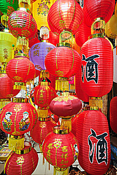 中国,北京,丝绸,市场,灯笼