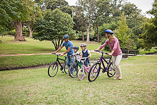 幸福之家,自行车,公园