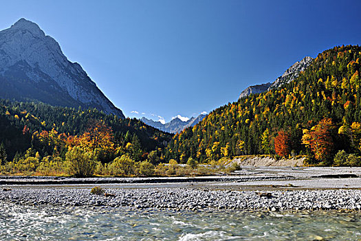 河床,山峦,提洛尔,奥地利